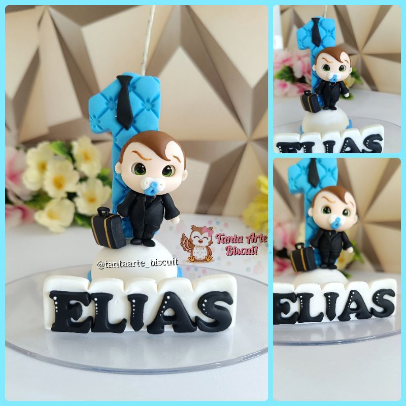 Vela de Biscuit Tema Poderoso chefinho | Aniversário personalizada