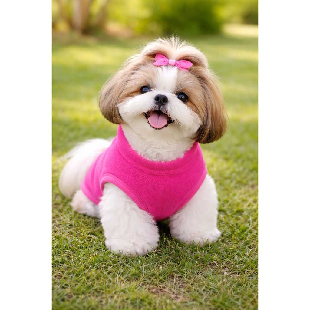 Roupa Pet Roupinha Soft  Rosa Quentinho Confortalvel P M G GG Cachorro Pequeno