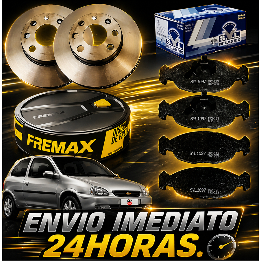 Kit Disco E Pastilha Freio Corsa 1994 1995 1996 A 2009..
