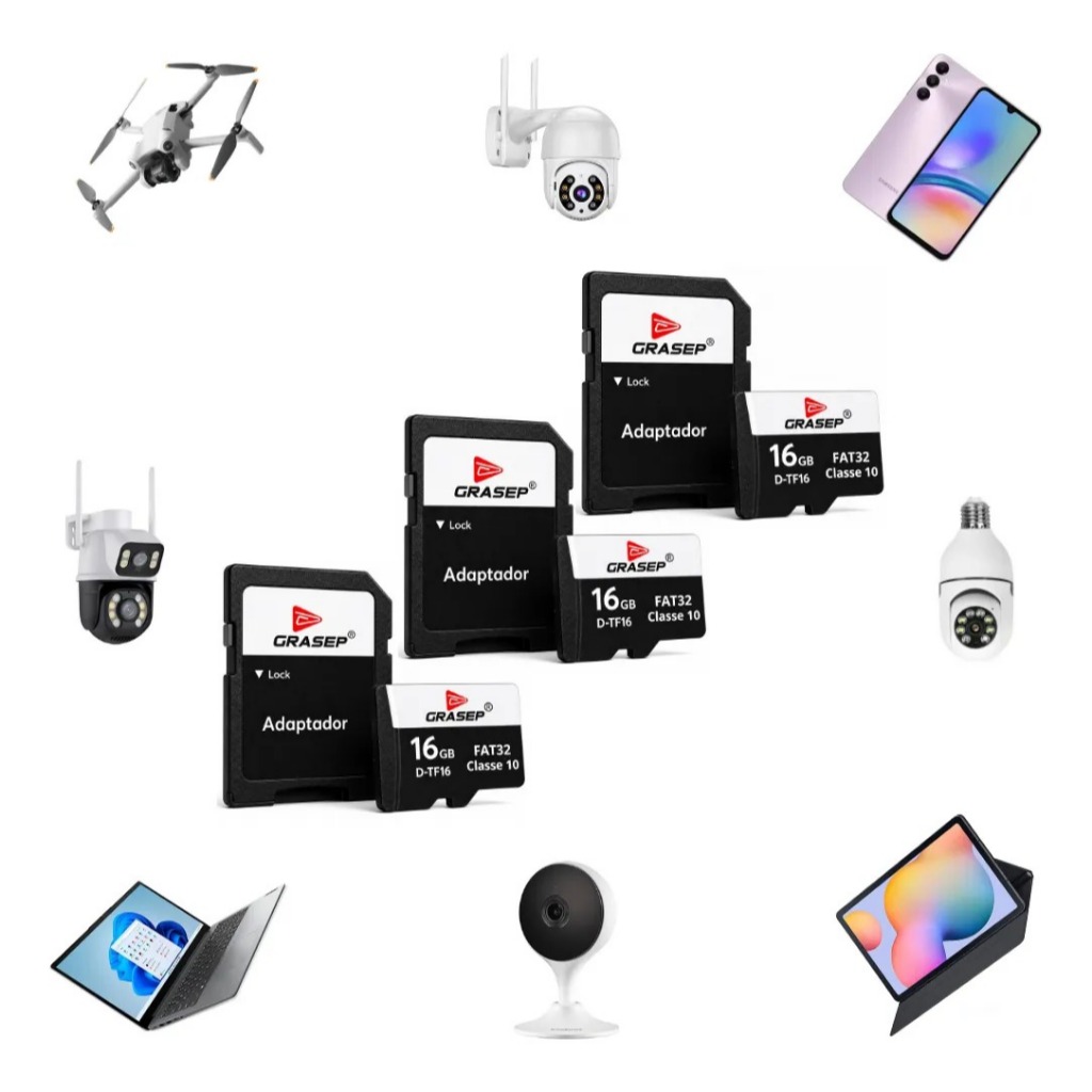 3 Cartão Memória Original 16gb P/câmera Wifi Yoose Intelbras Cartão Micro Sd