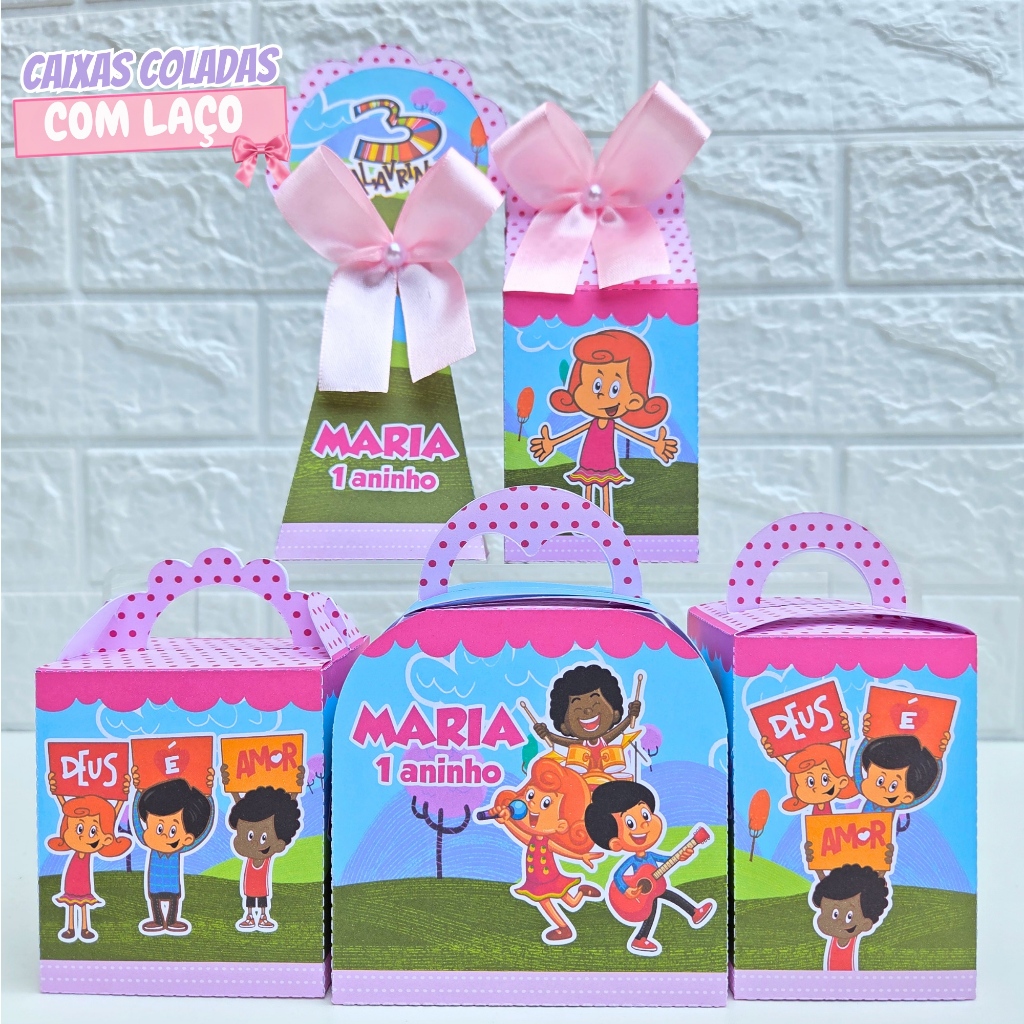 Kit Caixa 3 Palavrinhas Menina | Personalizados | Lembrancinhas de Festa | Aniversário
