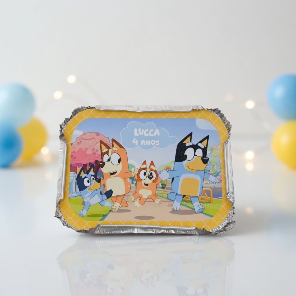 MARMITA BLUEY PERSONALIZADA PARA LEMBRANCINHA / ANIVERSÁRIO