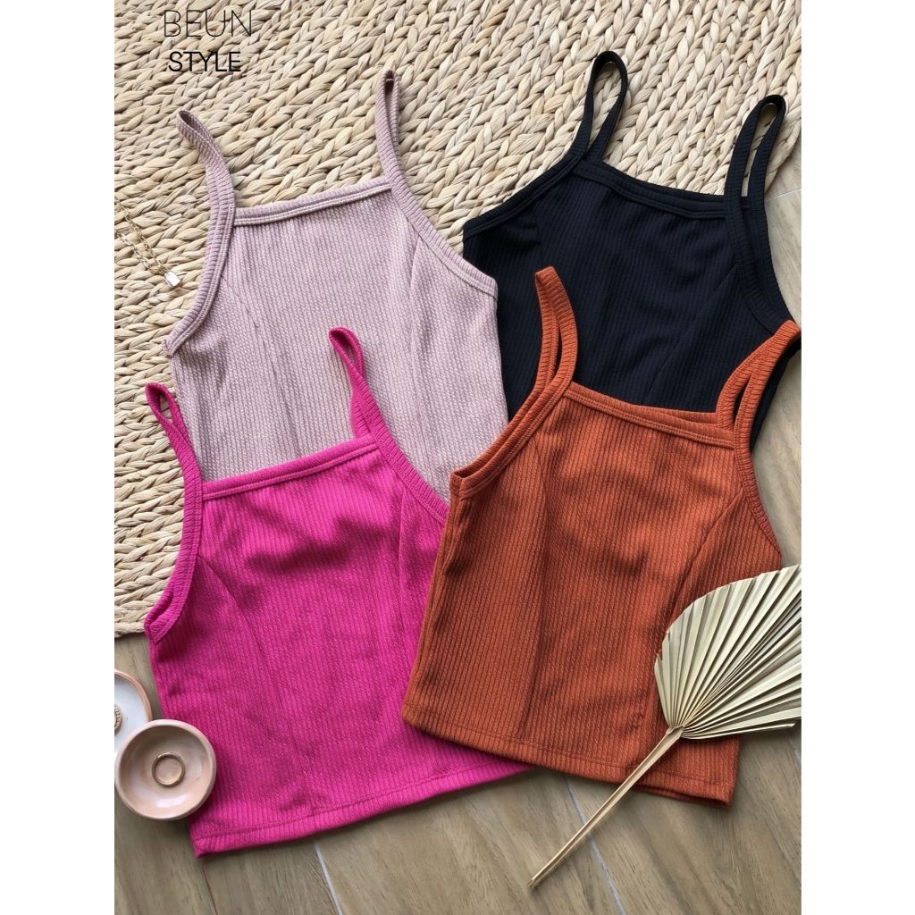 Kit 4 Cropped Feminino Alcinha Canelado Básico Premium Top Verão Moda Blogueira