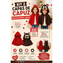 kit de capas Chapeuzinho Vermelho e Lobo mau