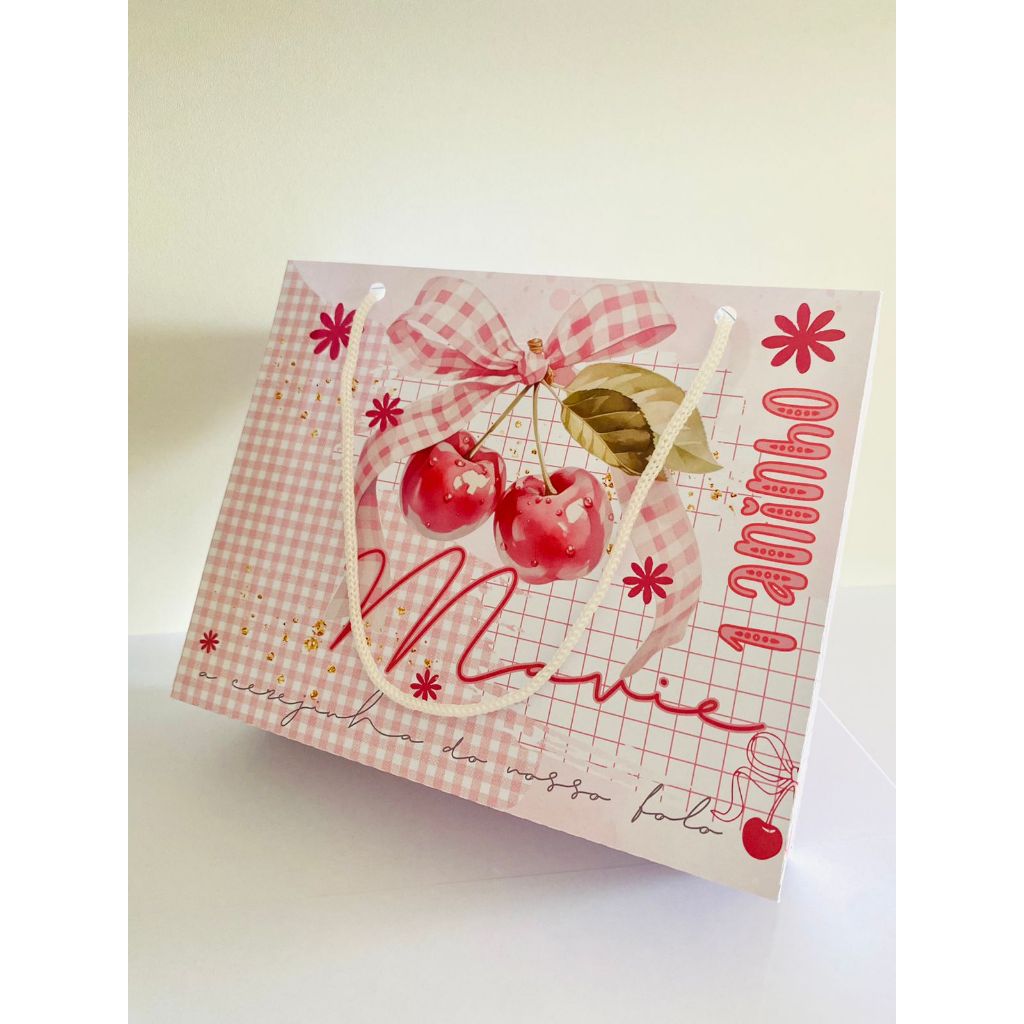 Sacola Pegue e Monte Cerejinha | Lembrancinha Personalizada Infantil | Festa Cerejinha