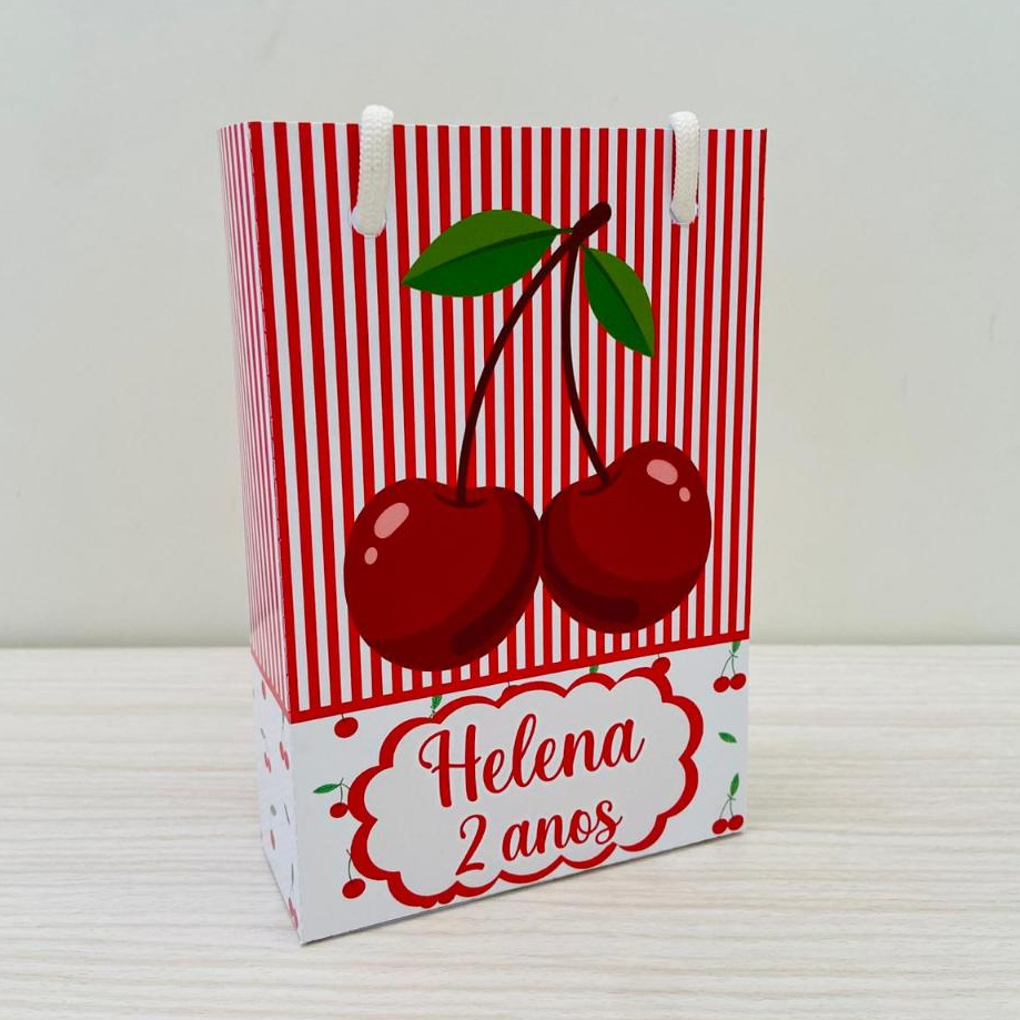 SACOLINHA P PERSONALIZADA CEREJINHA / LEMBRANCINHA CEREJINHA / ANIVERSÁRIO CEREJA / ANIVERÁRIO CEREJINHA
