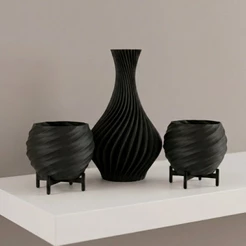 Kit 3 Vasos de Decoração Enfeites Impressora 3D Vasos Para Sala Casa e Decoração Várias Cores