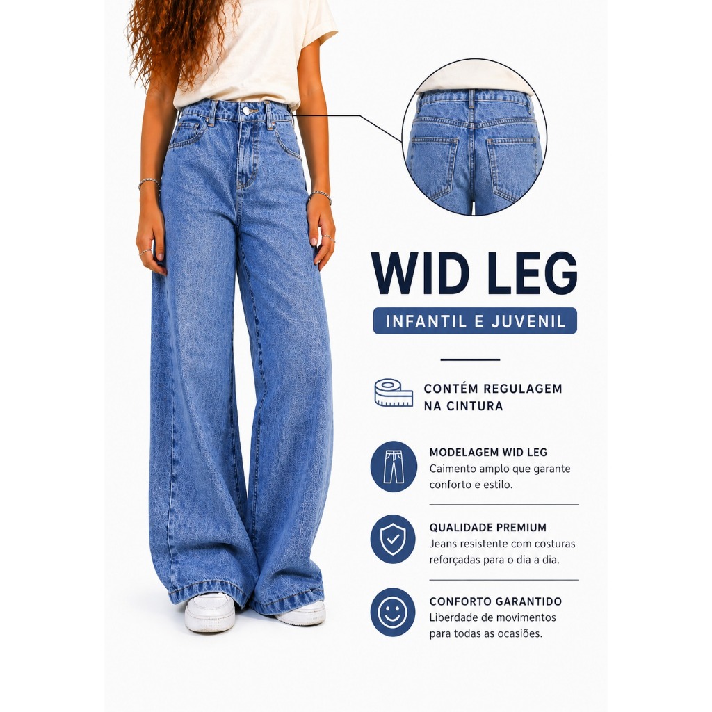 Calça Wid Leg Infantil e Juvenil Menina