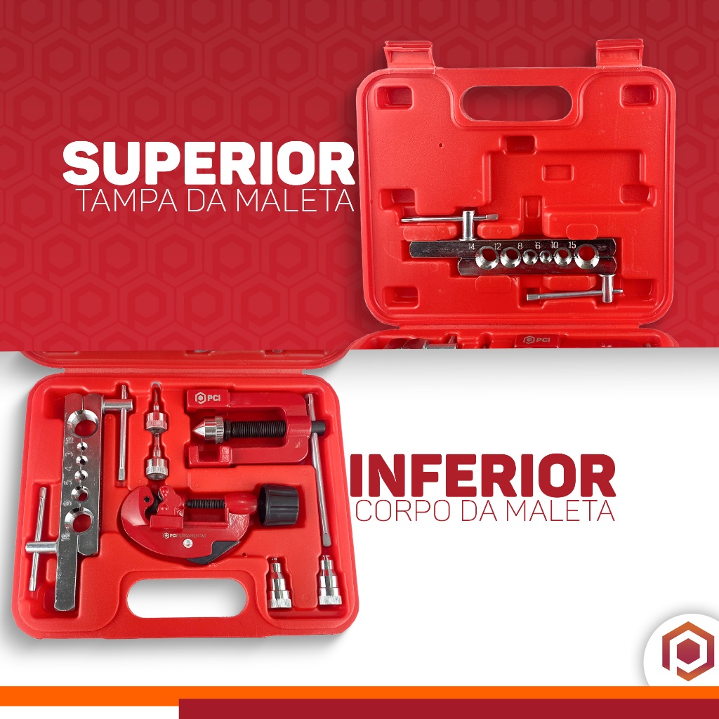 Kit Flangeador Cortador de Tubos Escareador Tubo Cobre Alumínio PVC