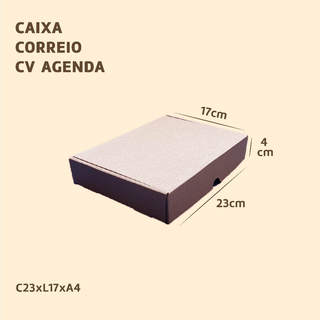 10 Caixa para Agenda A5 23x17x4cm Correio Presente Auto Montável Embalagem Envio Postal