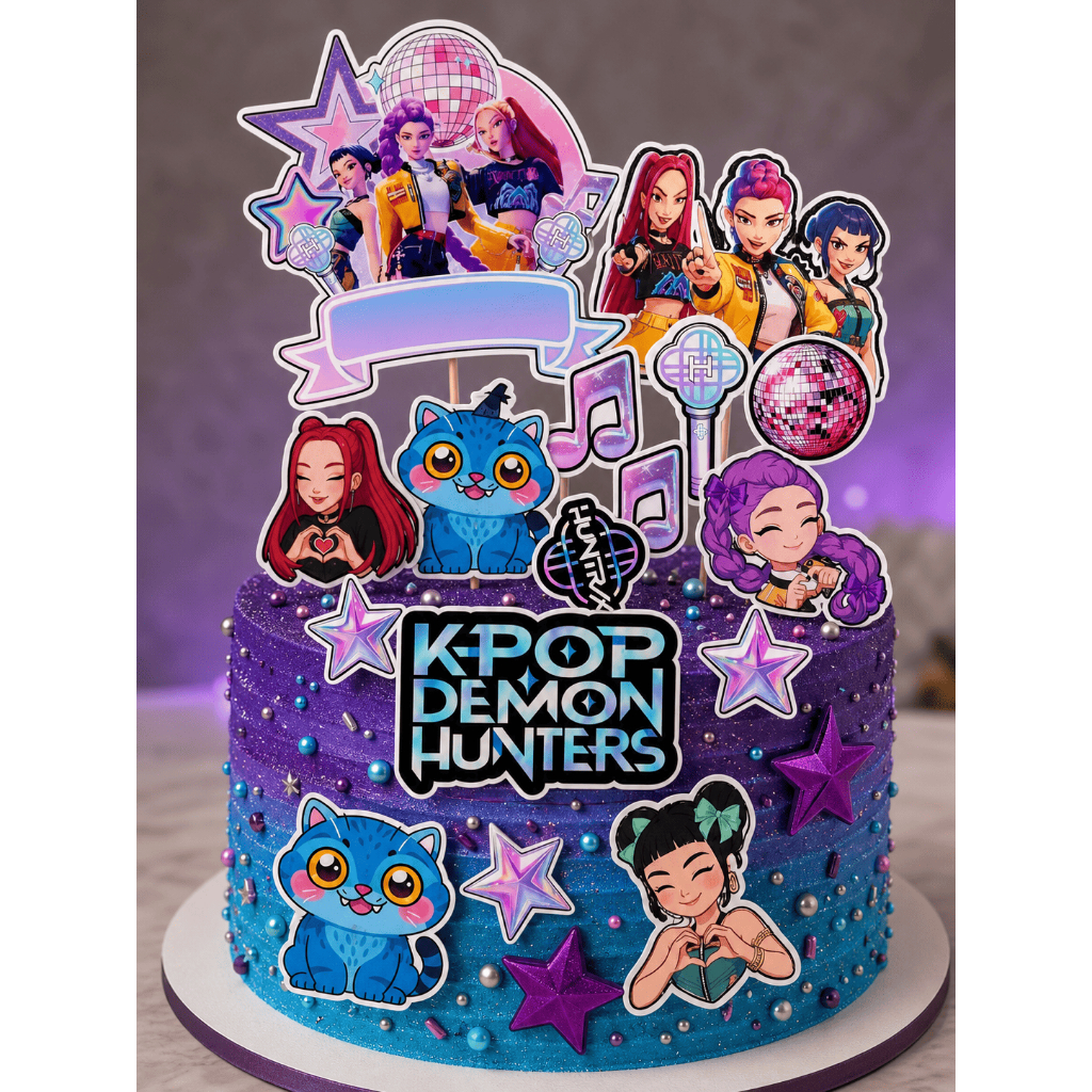 Topo de bolo KPOP, Plaquinhas para festa K-pop