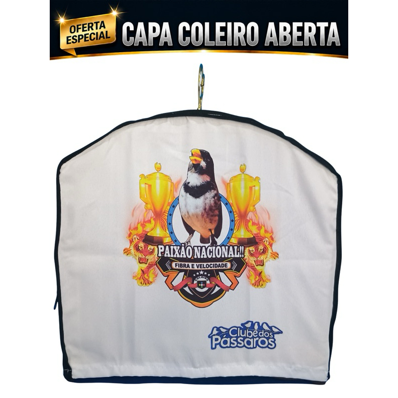 Capa Gaiola Coleiro Dois Fechos - 34cm de Comprimento - Clube Dos Pássaros