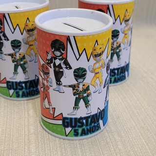 Cofrinho Power Rangers - Festa Power Rangers - Aniversário Power Rangers FAZEMOS EM TODOS OS TEMAS
