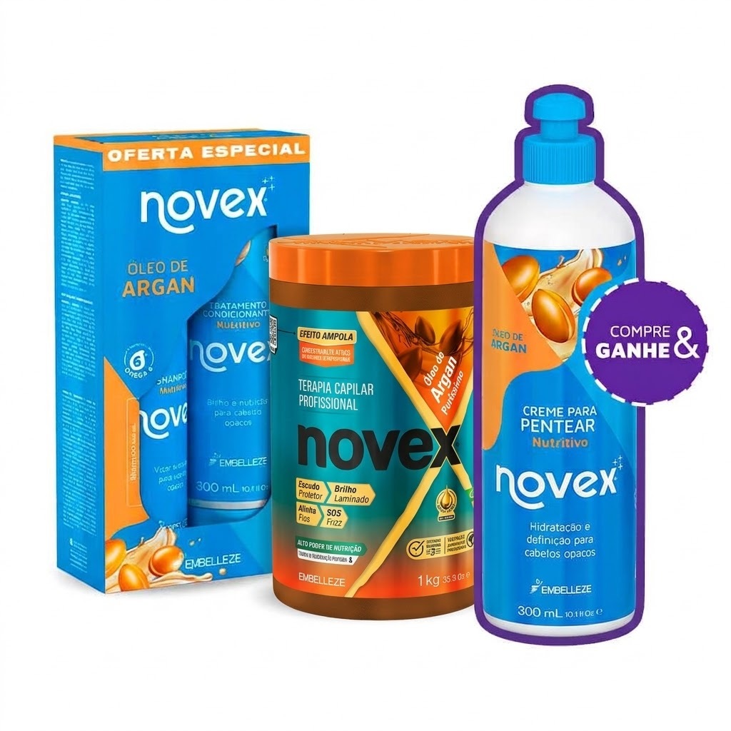 Kit Novex Óleo de Argan 4 Unidades