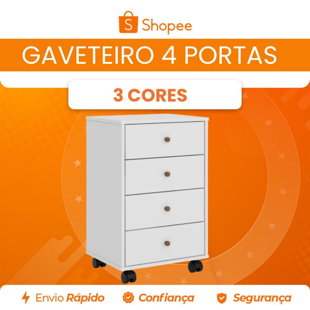Gaveteiro Office Presence 4 Gavetas Com Rodízios Demóbile