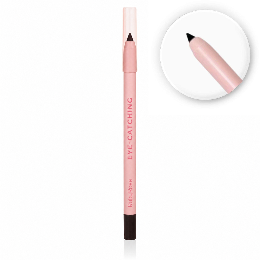 Lápis de Olhos Eye-Catching Ruby Rose Linha Rosa - Alta Pigmentação e Longa Duração