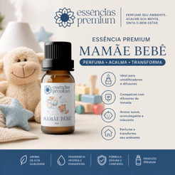 Essência Mamãe Bebê Para Umidificador Difusor Aromatizador 15ml a Base de Água