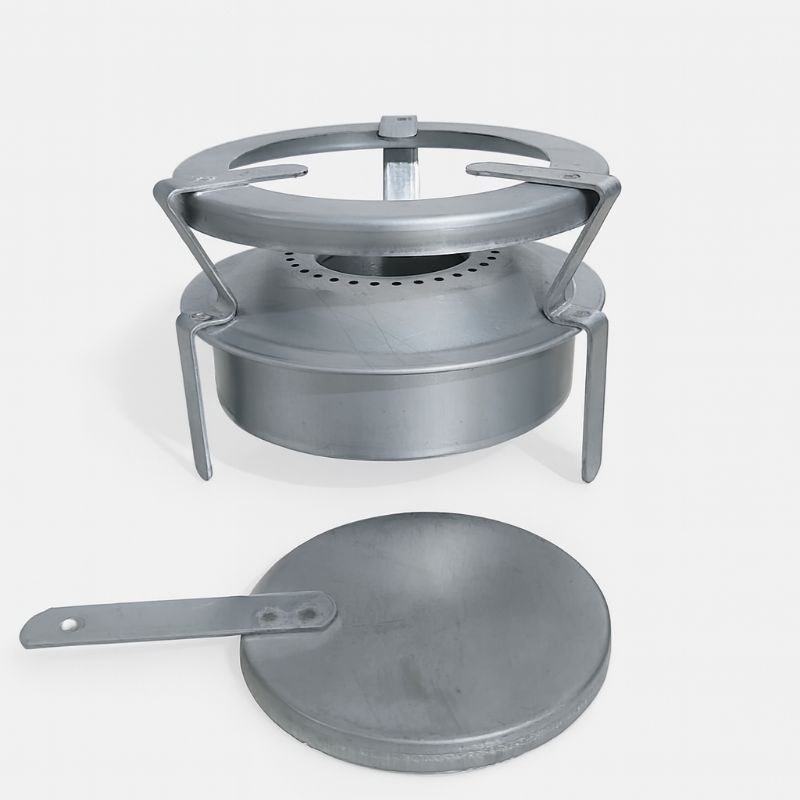 Fogareiro espiriteira fogão portátil a álcool sem pintura para camping, caminhoneiro, pesca sobrevivência