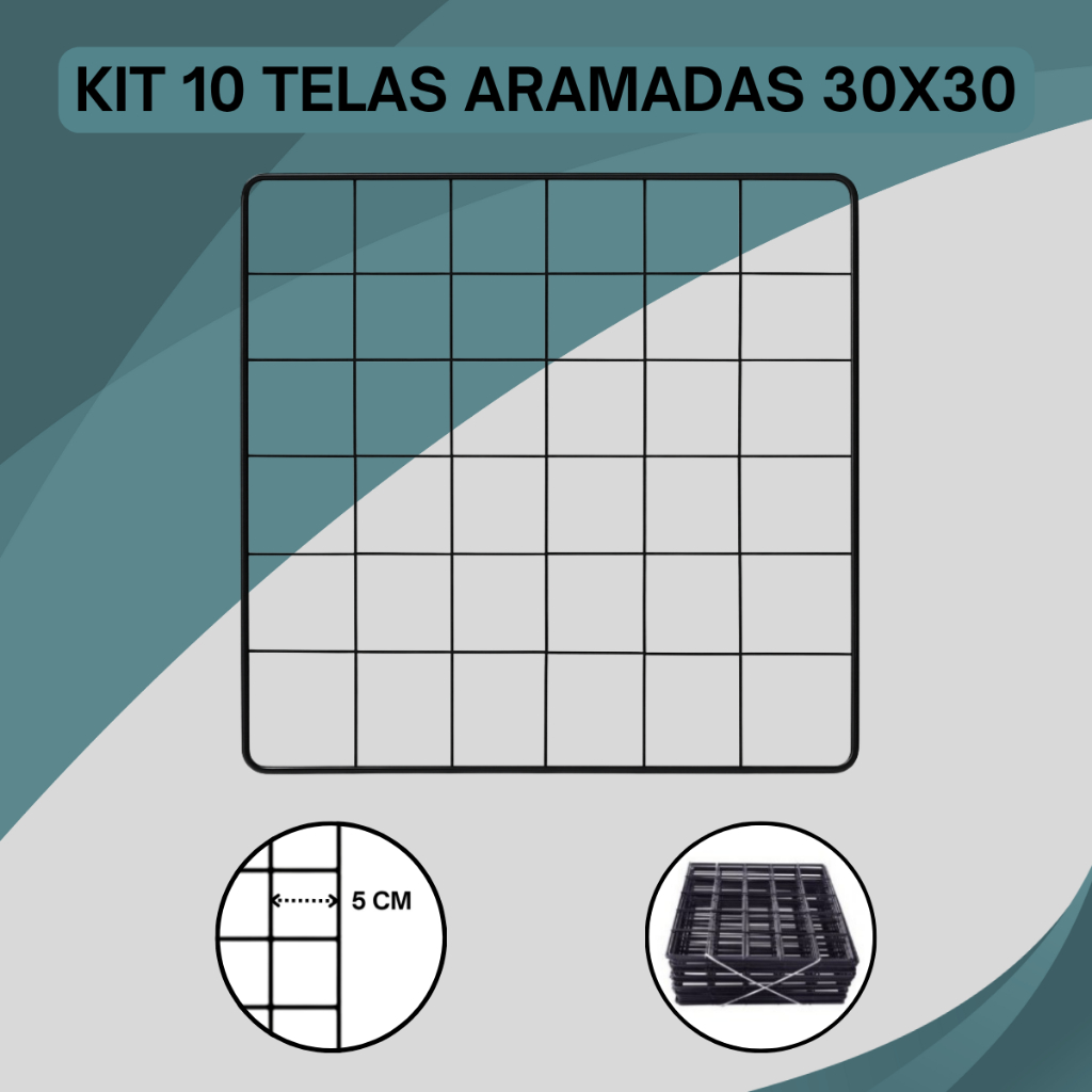 Kit 10 Tela Aramada 30x30 Memory Board Decoração Fotos Casa Pet Achadinhos