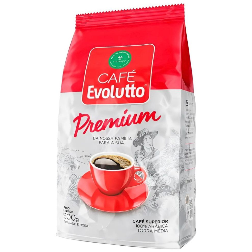Café Evolutto Premium Gourmet 100% arábica torrado e moído 500g em embalagem pouch