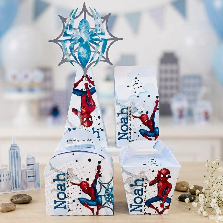 envio Rápido Kit Caixinhas Personalizadas Homem Aranha Festa Personalizada - Lembrancinha para Festa