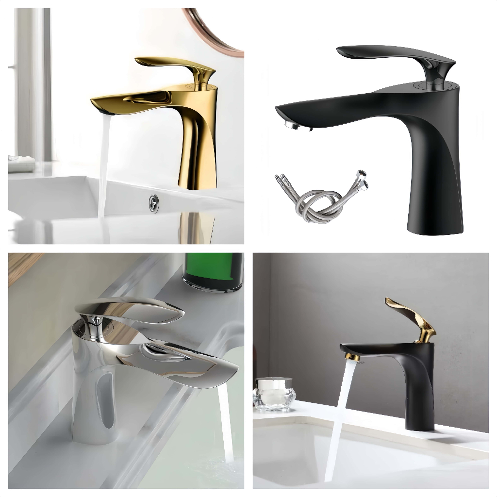 Torneira Cascata Premium Metal Luxo 4 Cores | Misturador Monocomando Elegante