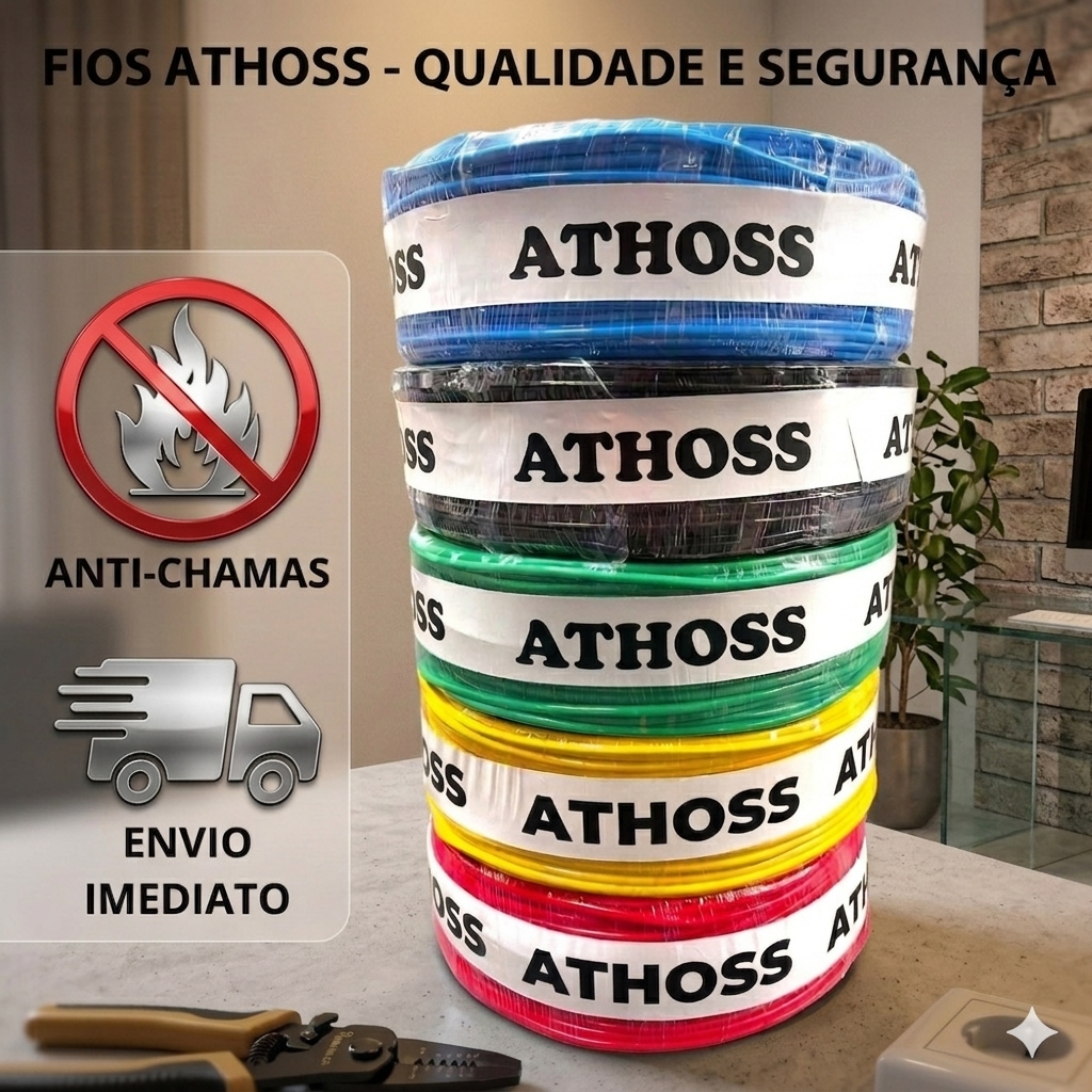Rolo Cabo Fio Elétrico Flexível 2,5mm de 100m / 50m / 25m– Certificado INMETRO | Anti-chamas - ENVIO IMEDIATO