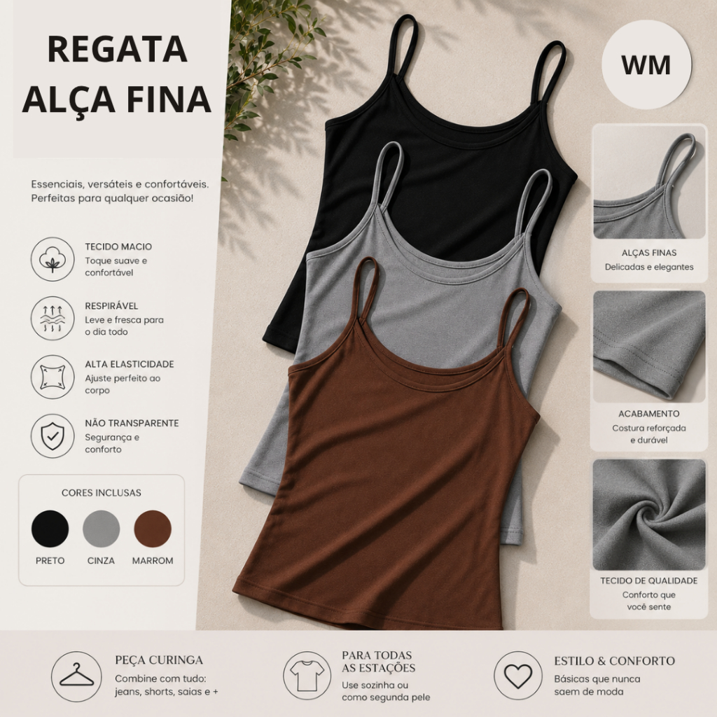 Regata De Alcinha Cropped Tube Feminino Básico Suplex Marrom Cinza