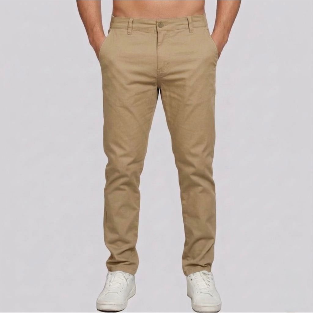 Calças Masculina Sarja Premium Com Elastano Slim Confortável Luxo