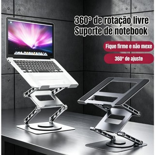 Suporte de Metal Ajustável Giratório 360°, Para Notebook 10 Até 17", Ergonômico Para Home Office E Trabalho