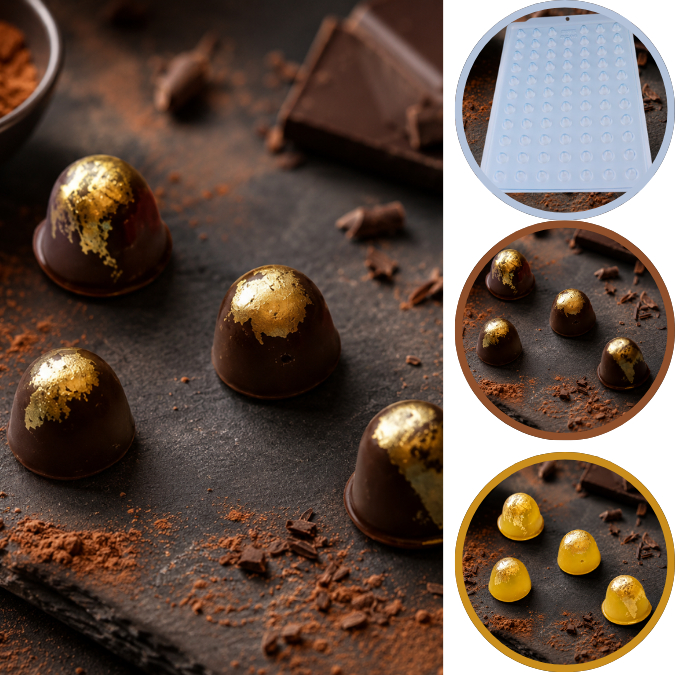1~5 Forma BWB Simples Semiprofissional, Doces Finos Chocolates Cód. 3561 - SP Pingo/Gota (CHOCO)