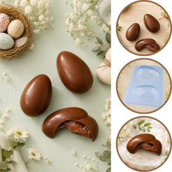 1~5 Forma BWB Simples Semiprofissional, Alto Rendimento Doces Finos Chocolates - SP Ovo Liso 500g (CHOCO)