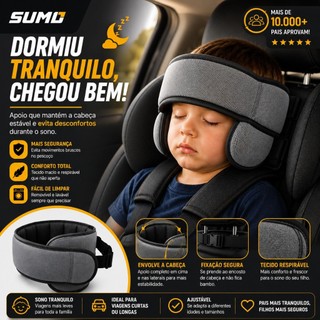 Apoio de Cabeça Infantil Conforto para Cadeirinha e Banco