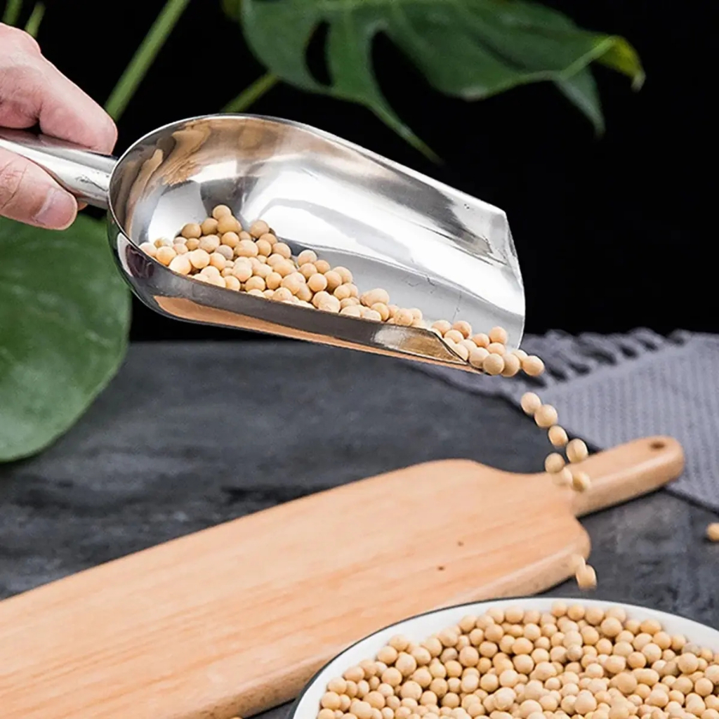 Concha Pegador Multiuso Em Aço Inox Para Alimentos Cereais Gelo Grãos Ração 24cm Kehome