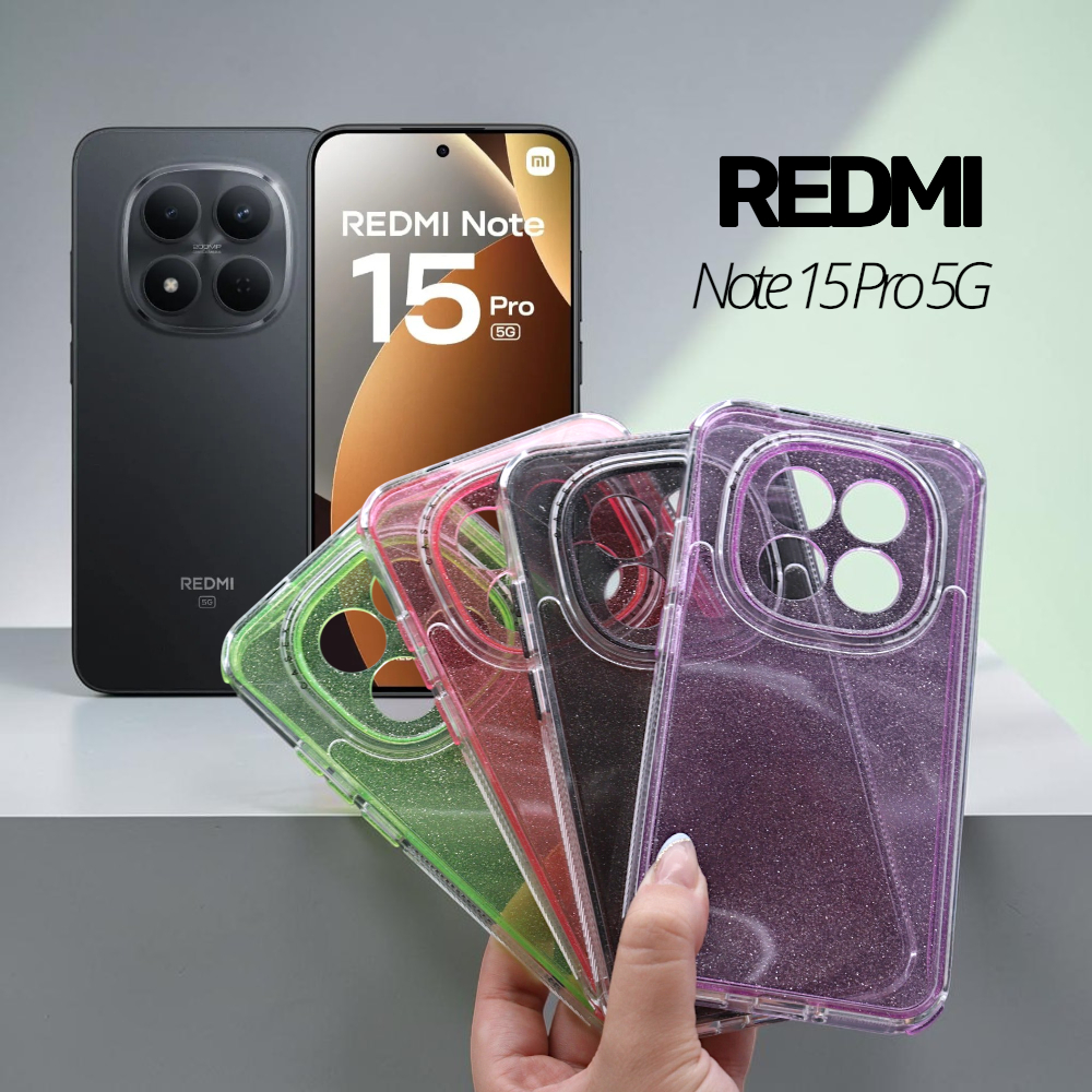 Capa para Redmi Note 15 Pro 5G – Transparente com Brilho