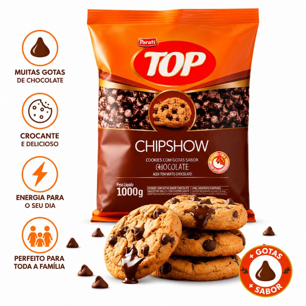 Gotas de Chocolate Top Chipshow Harald Ao Leite 1,01kg