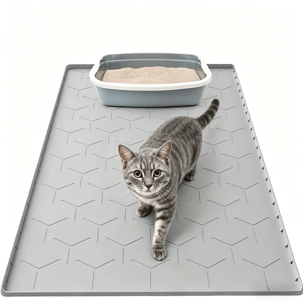Tapete de Silicone para Pet 87x57cm Impermeável Resistente à Umidade Para Caixa de Areia de Gato Fácil de Limpar