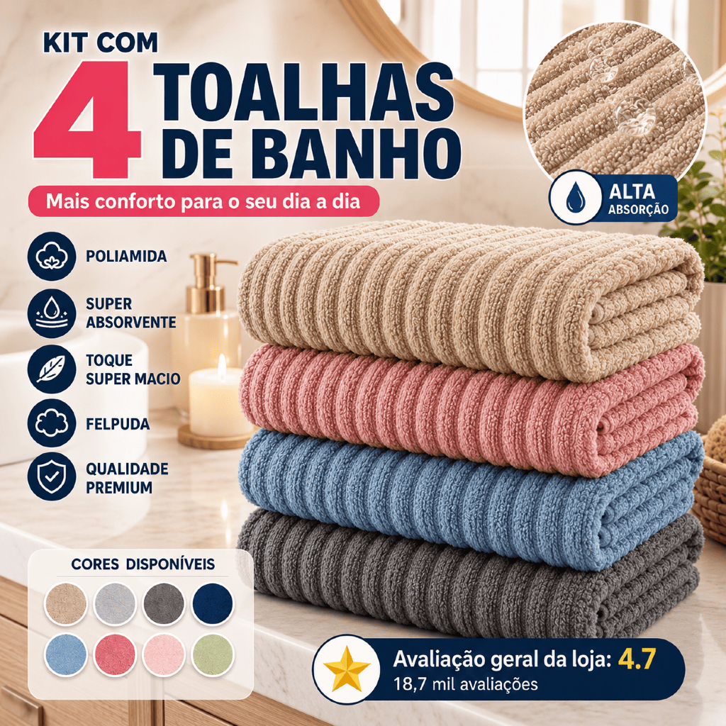 Toalhas de Banho Flanelada Coral Fleece Absorvente Homem Mulher Macia Algodão e Poliéster 140x70cm