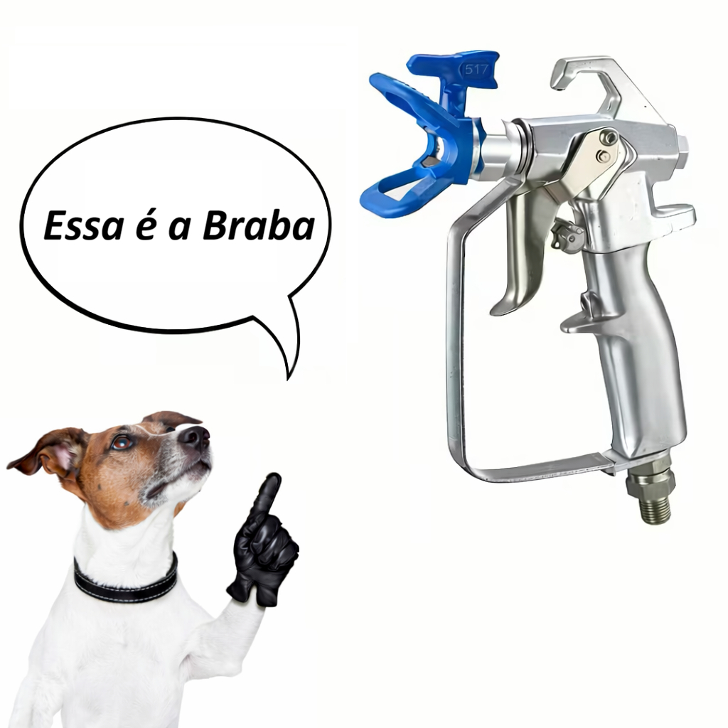 Pistola de Pintura Airless Alta Pressão 3600 PSI com Bico 519 Para Máquina Graco Wagner Vonder
