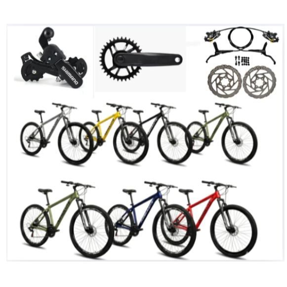 Bicicleta Nero 5 Aro 29 Aluminio Shimano 7v Suspensão Freio Disco Hidraulico Pedivela Coroa Unic MTB