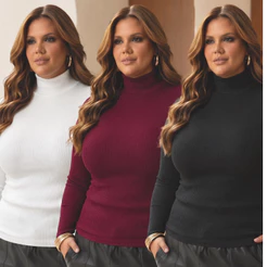 Blusa Cacharel segunda pele Plus Size Gola Alta Canelada Elegante quentinha blusa inverno curve frio