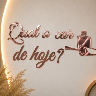 Frase Qual A Cor De Hoje? em Acrílico Salão Esmalte Manicure Decoração * - *