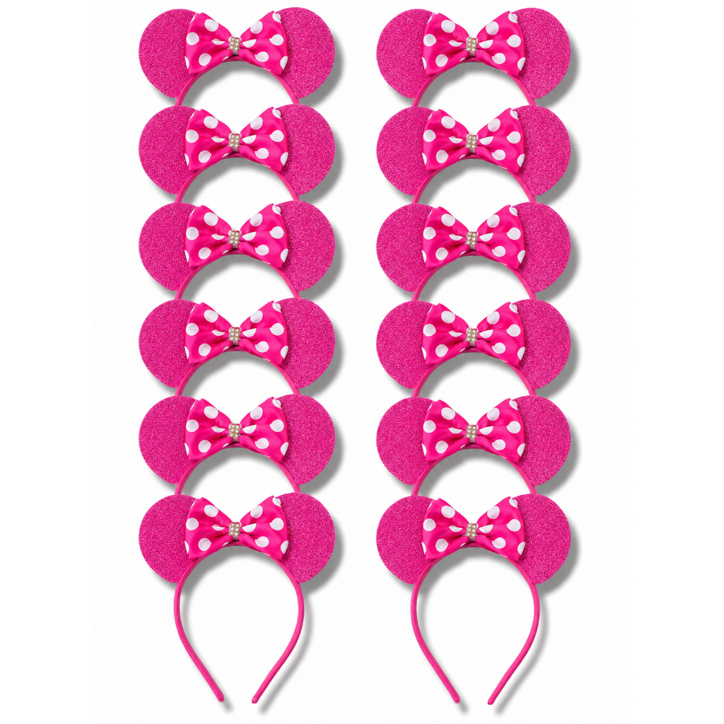 Tiaras Kit 30 Tiarinhas Minnie Personalizadas Mundo Rosa Meninas Festas Fantasias Passeios — imagem 2 de 2