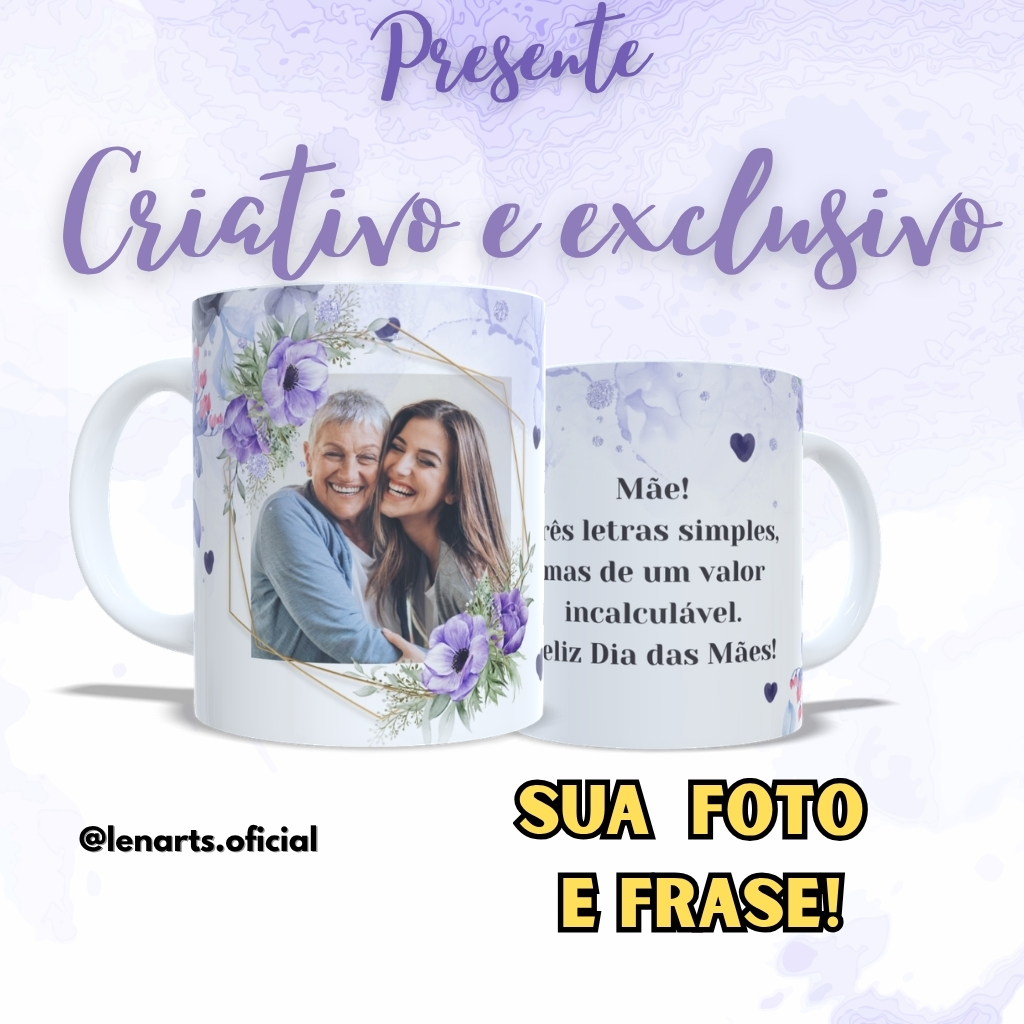 Presente criativo Caneca com foto e frase lindo presente xicara personalizado| Ideal para presentearexclusivo e criativo