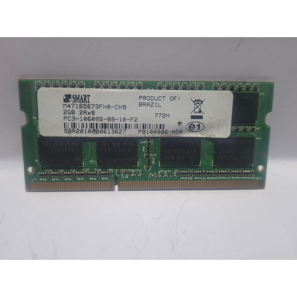 Kit 2 Memórias RAM DDR3 Smart 2GB 1333MHz de Notebook