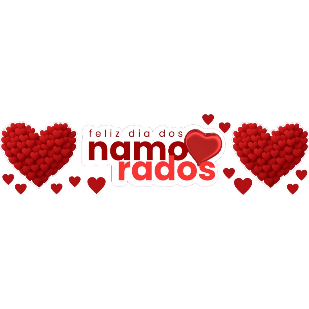 Adesivo  “ Feliz Dia Dos Namorados” para Vitrine - 70x20cm - P