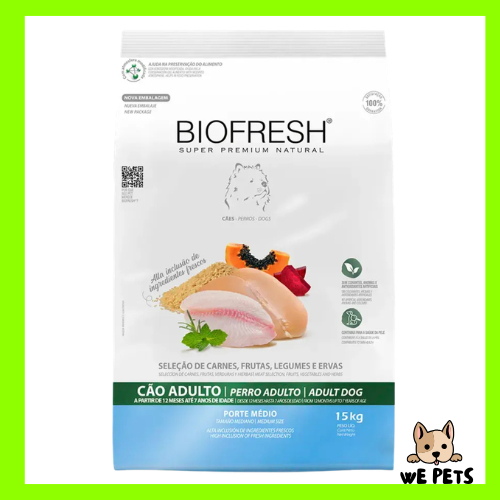 Ração 15kg Biofresh para Cães Adultos Raças Médias Seleção de Carnes