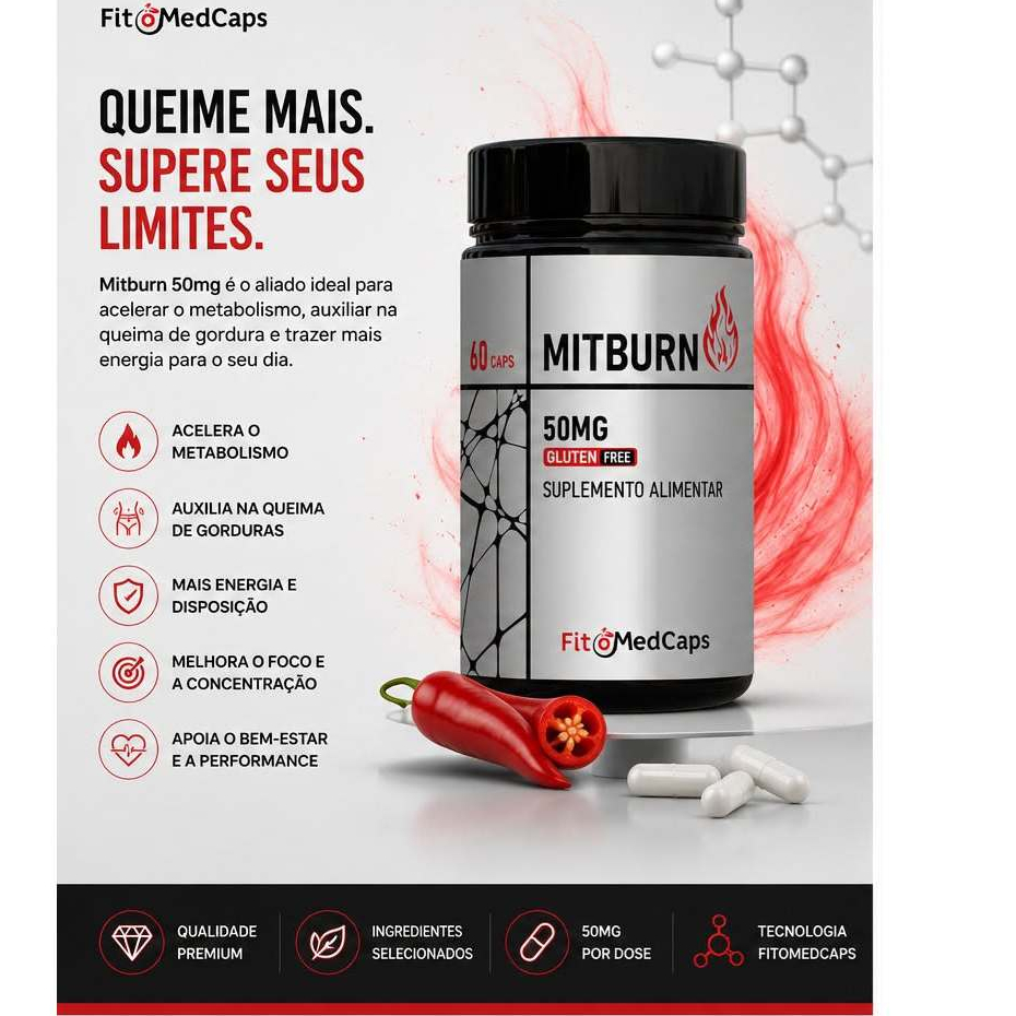 Mitburn 50mg 60 Cápsulas Com Selo de Autenticidade