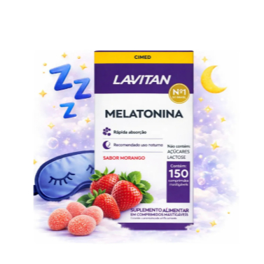 Lavitan Melatonina 150 Comprimidos Mastigáveis Morango