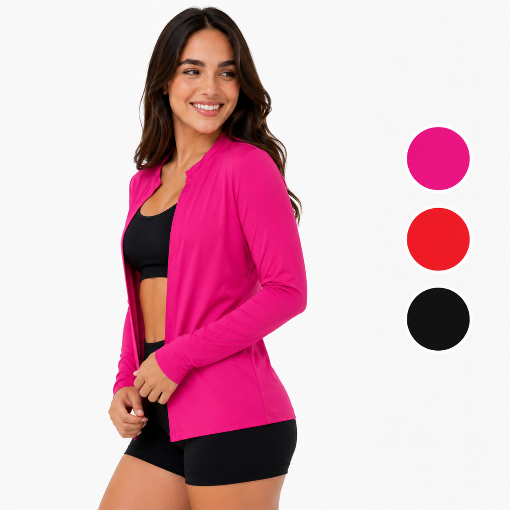 Cardigan UV50+ Feminino Casaquinho Academia Proteção Solar